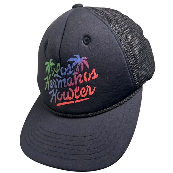 Howler Brothers Men's Trucker Snapback Hat Los Hermanos Howler Black Neon Retro - Picture 1 of 11